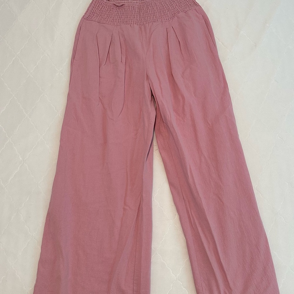 Pink Wide-Leg Pants